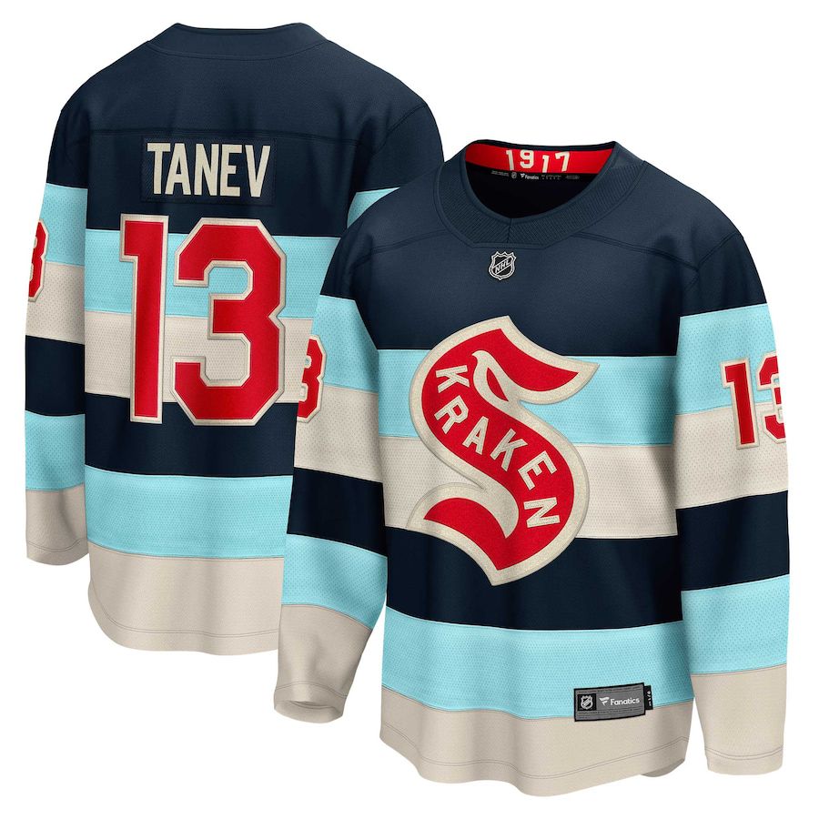 Men Seattle Kraken 13 Brandon Tanev Fanatics Branded Deep Sea Blue 2024 NHL Winter Classic Breakaway Player Jersey